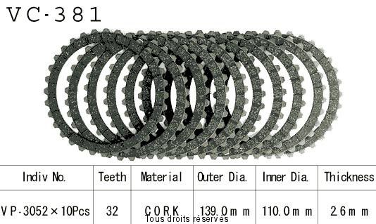 Disques garnis d'embrayage VC381