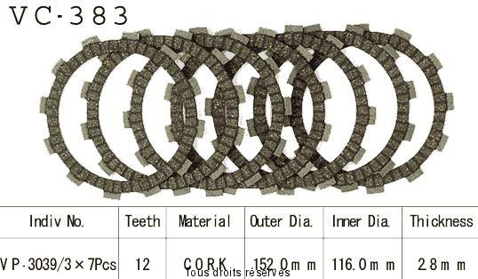 Disques garnis d'embrayage VC383