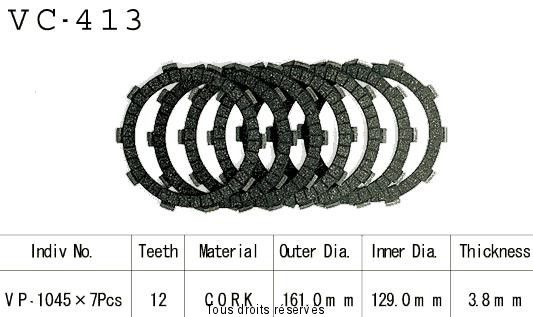Disques garnis d'embrayage VC399