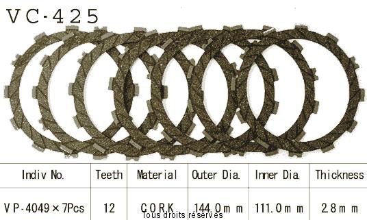 Disques garnis d'embrayage VC425