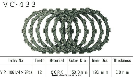 Disques garnis d'embrayage VC433