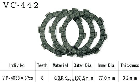 Disques garnis d'embrayage VC442