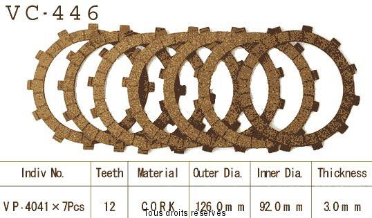 Disques garnis d'embrayage VC446