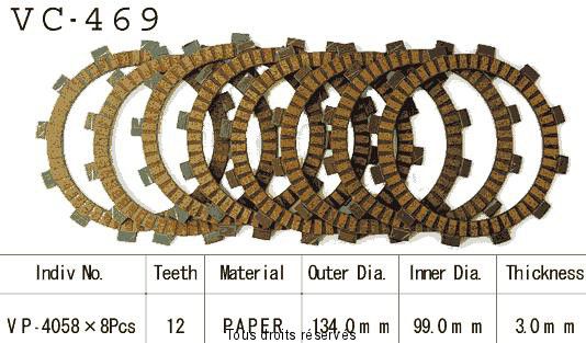 Disques garnis d'embrayage VC469