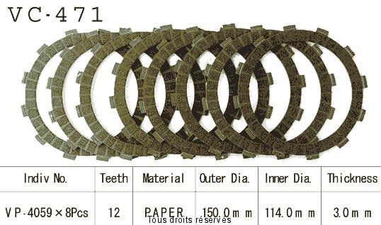 Disques garnis d'embrayage VC471