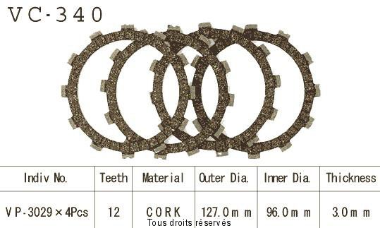 Disques garnis d'embrayage VC340
