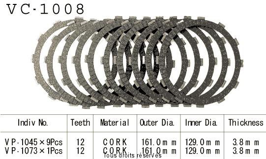 Disques garnis d'embrayage VC1008