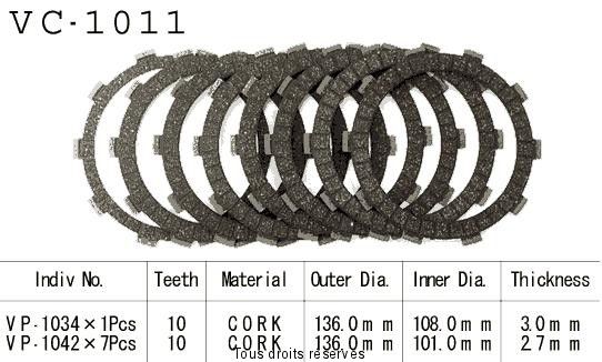 Disques garnis d'embrayage VC1011