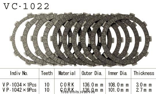 Disques garnis d'embrayage VC1022