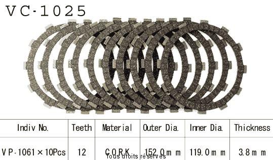 Disques garnis d'embrayage VC1025