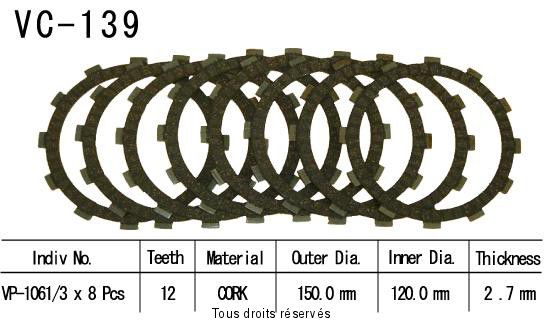 Disques garnis d'embrayage VC139