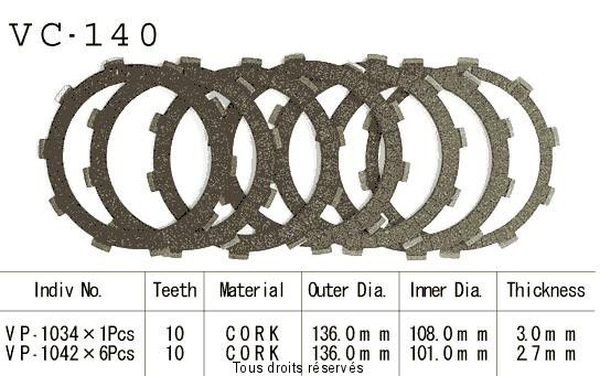 Disques garnis d'embrayage VC140