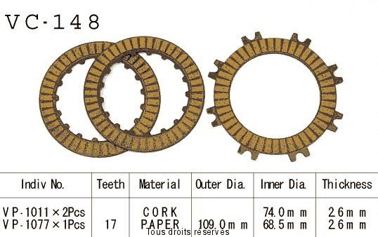 Disques garnis d'embrayage VC148