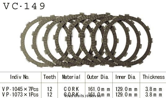 Disques garnis d'embrayage VC149