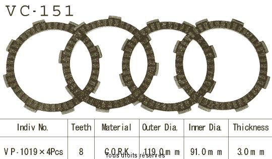 Disques garnis d'embrayage VC151