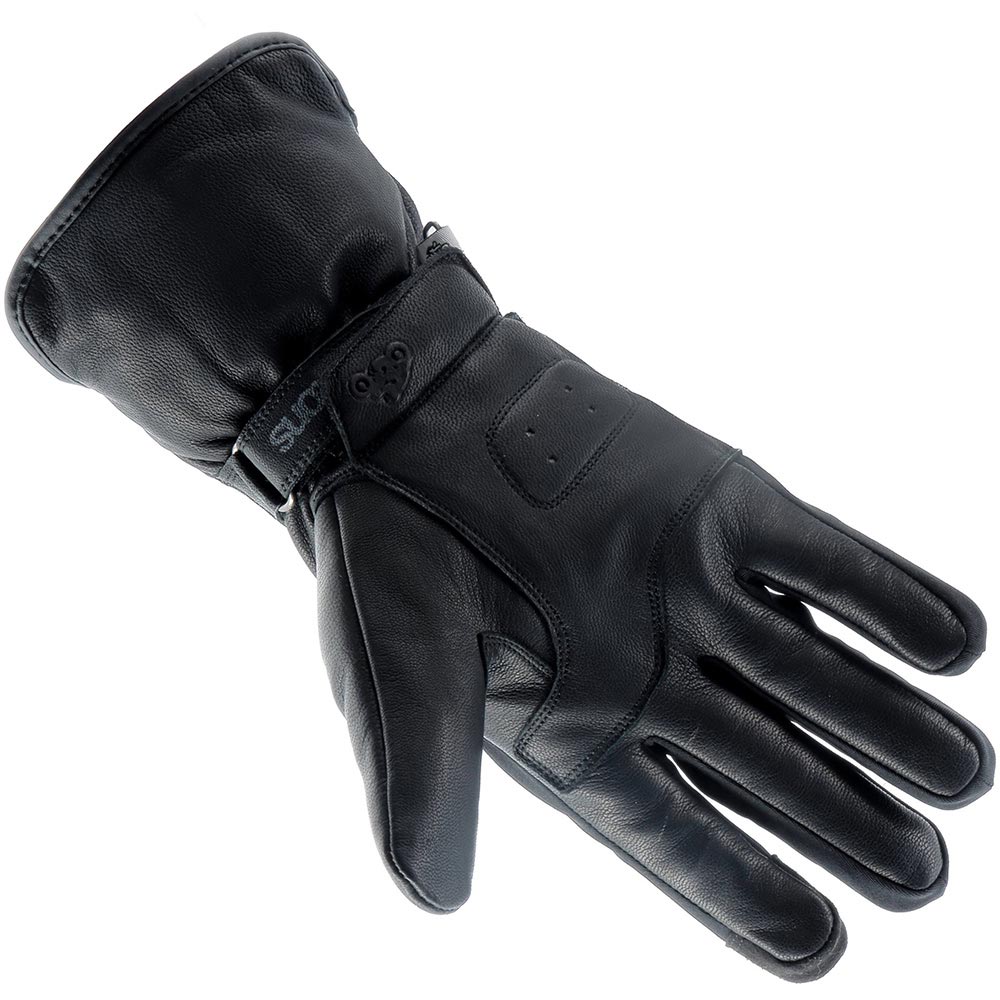 Gants chauffants Helstons Bora heating hiver cuir noir gris blanc