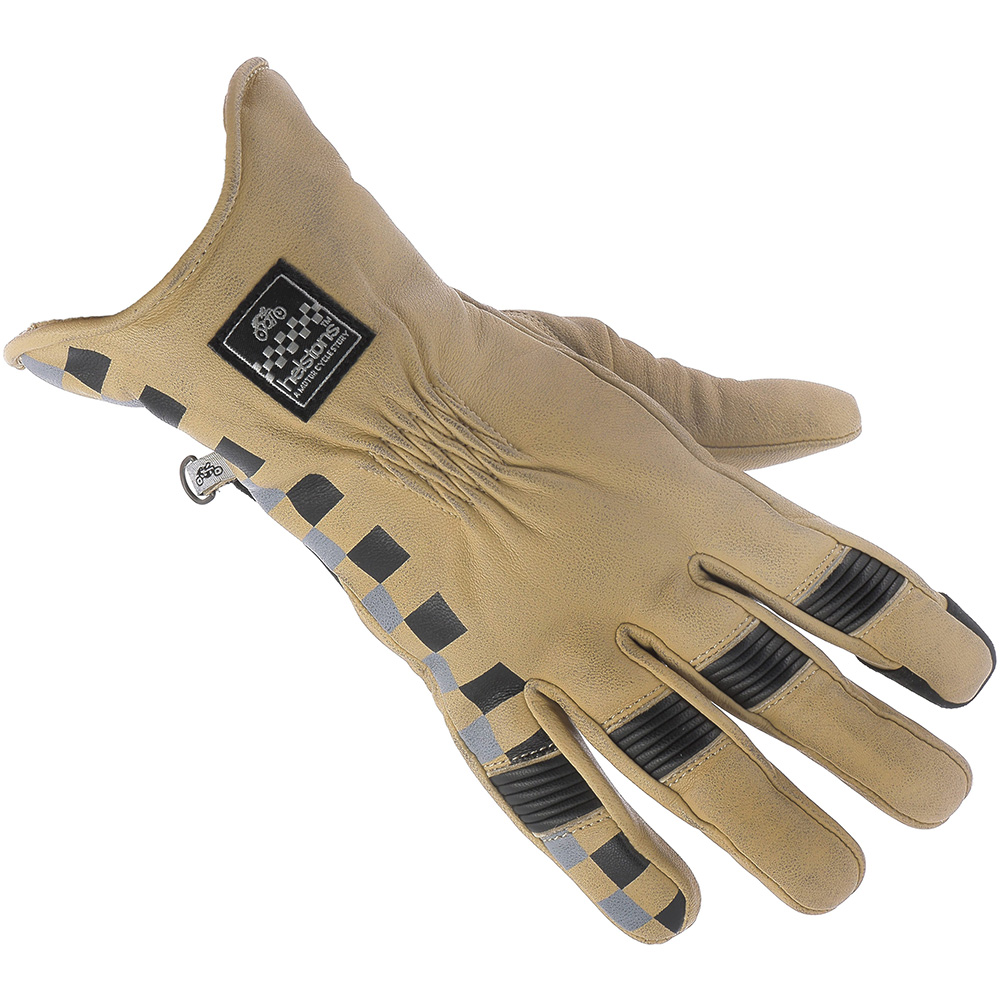 Gants Helstons Mirage cuir noir, gants moto vintage, homme