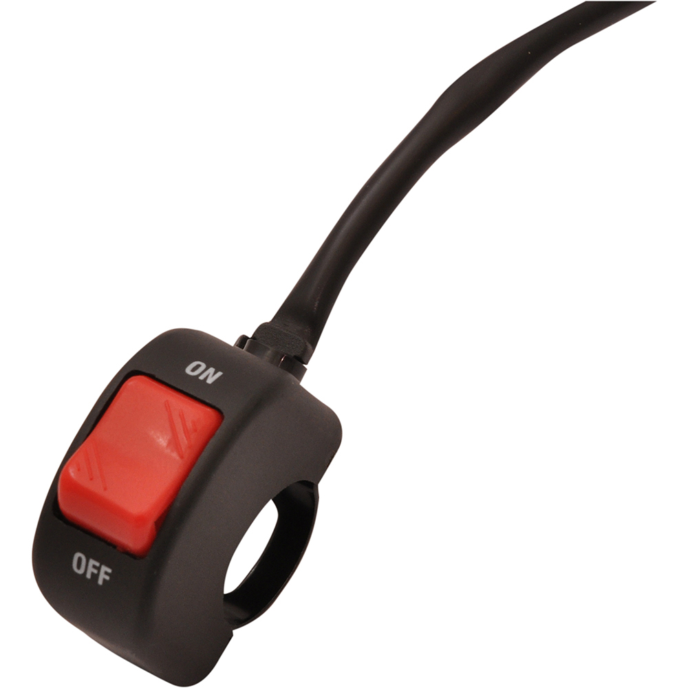  Keenso Interrupteur de Guidon, Commutateur de Guidon de Moto  Démarreur Electrique Etanche Universel LED phare On/Off avec Bouton Jaune  ou Rouge 12V(Red)
