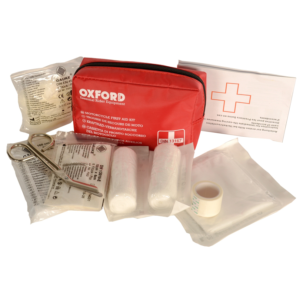 Kit premiers secours trousse de soin DIN13167-2014 RMS pour moto deux roues