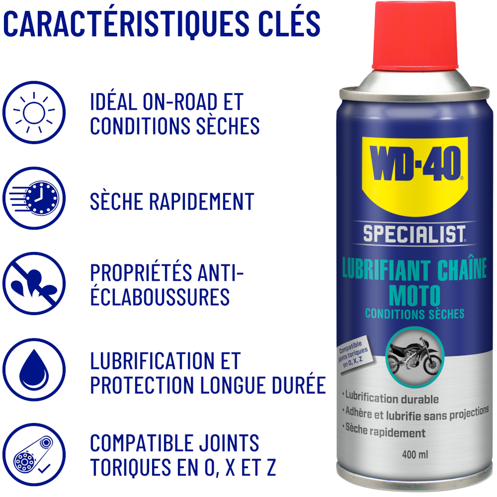 Lubrifiant chaine moto, 400ml - Ecotec