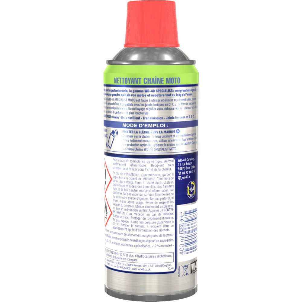 WD-40 33798/46NBA Nettoyant chaîne moto - 400 mL