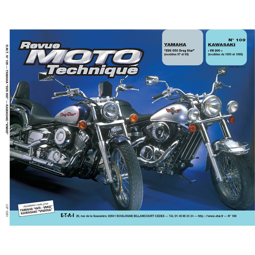 RMT 109.1 YAMAHA XVS 650 (1997 à 1998) et KAWASAKI VN 800 (1995 à 1998)