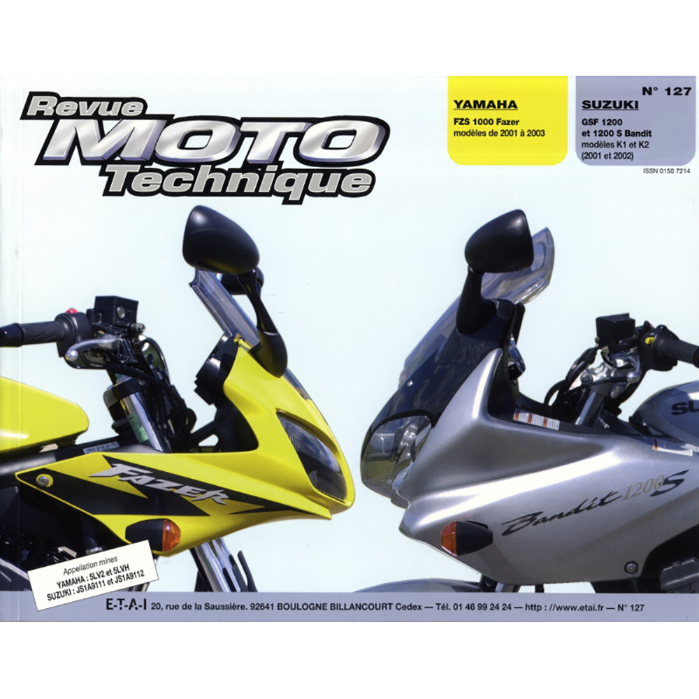 RMT 127.1 YAMAHA FZS1000 (2001 à 2003) et SUZUKI GSF 1200 (2001 à 2002)