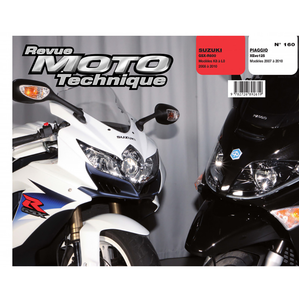 RMT 160 PIAGGIO XEVO 125 (2007 à 2010) et SUZUKI GSX-R600 (2008 à 2010)