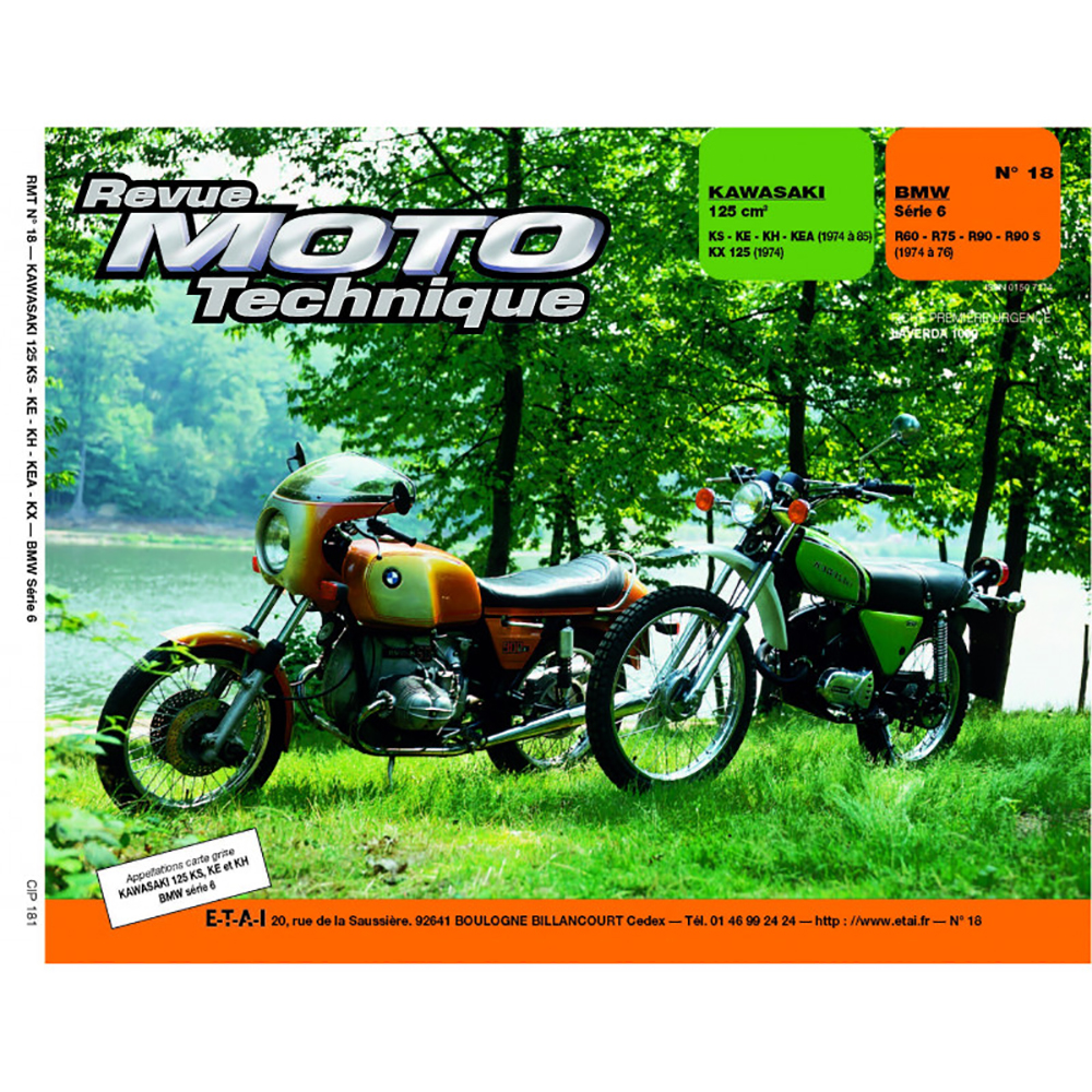 RMT 18 KAWASAKI 125 KS-KE-KH-KEA-KX (74 à 85) et BMW SERIE6 R60-75-90 (74 à 76)