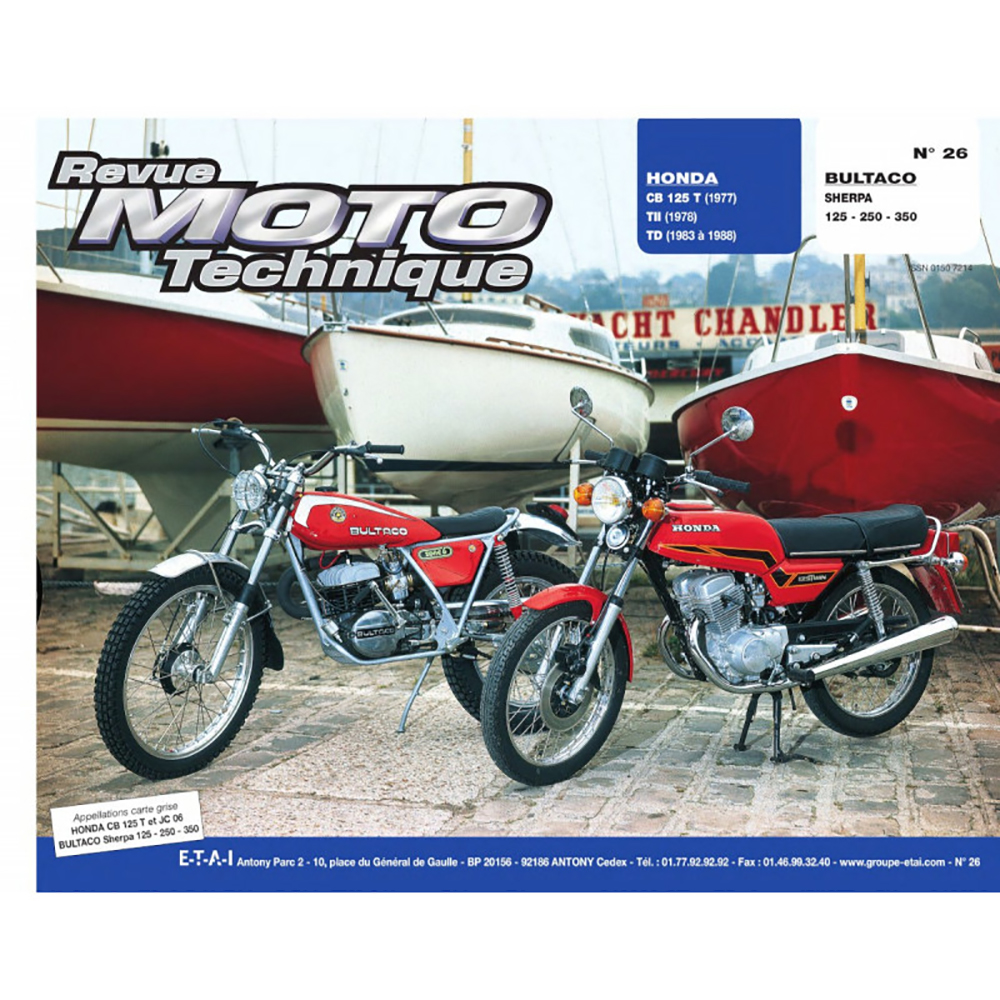 RMT 26 HONDA CB125 (1977 à 1988) et BULTACO SHERPA 125/250/350