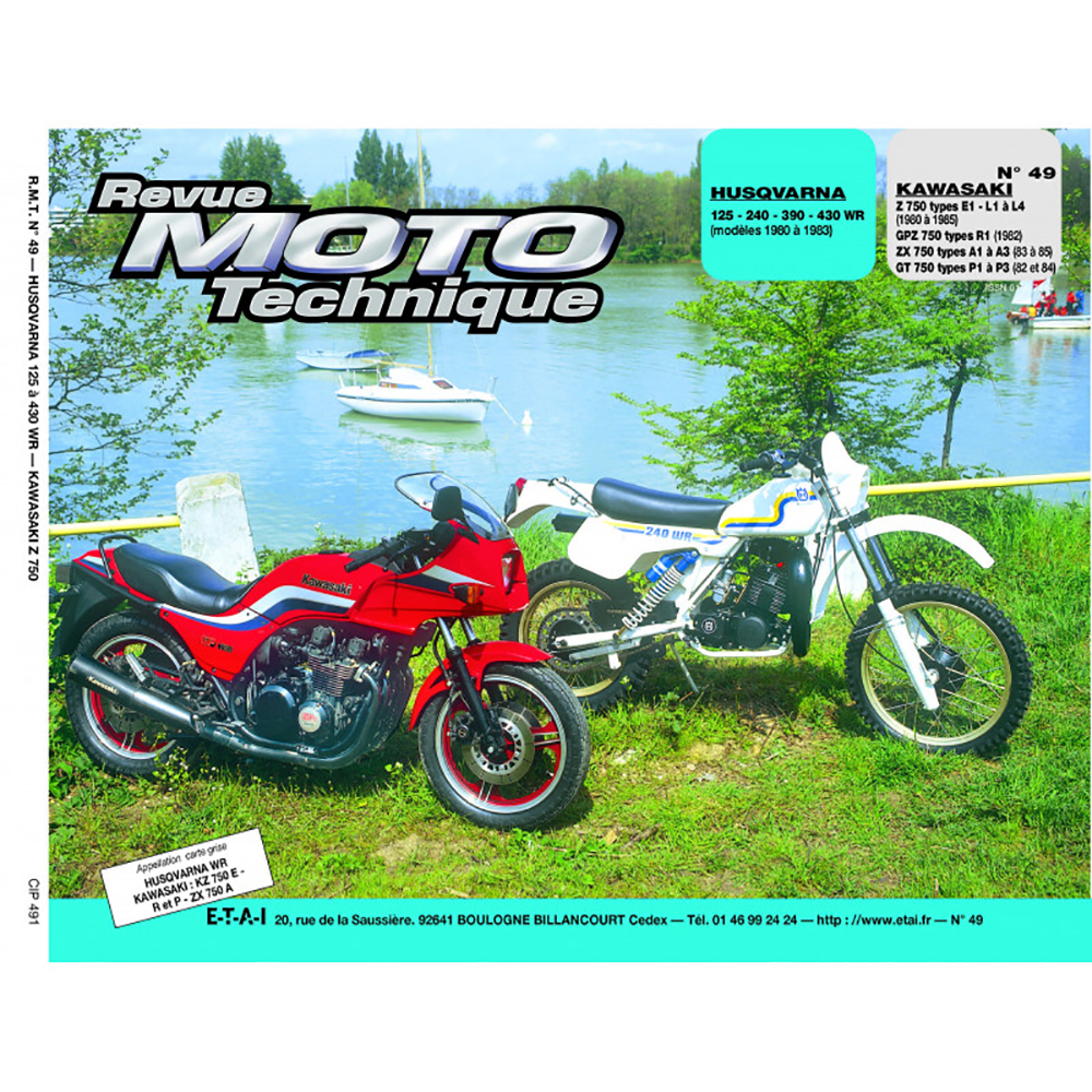 RMT 49 HUSQVARNA 125-240-390-430 WR (80-83) et KAWASAKI 750 Z-GPZ-ZX-GT (80-85)