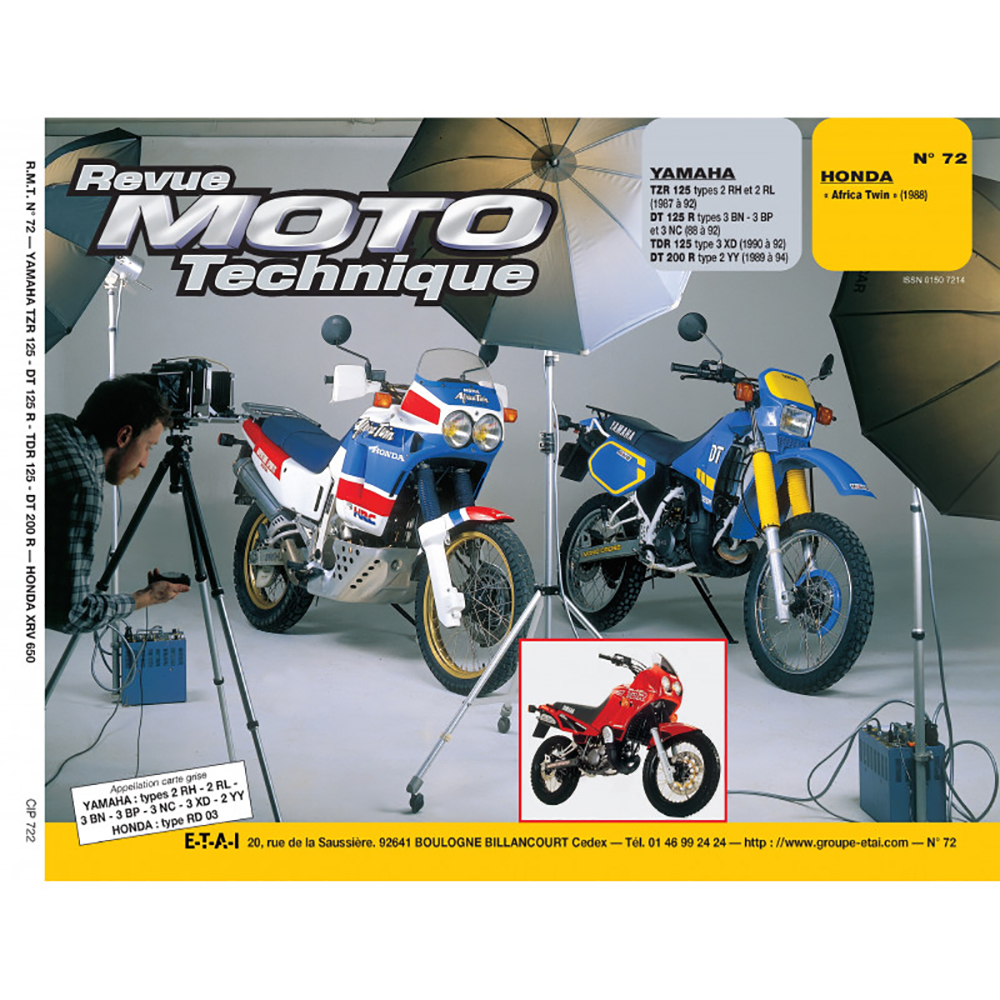 RMT 72.2 YAMAHA 125 TZR/DT/TDR (1987 à 1994) et HONDA XRV 650 AFRICA TWIN (1988)