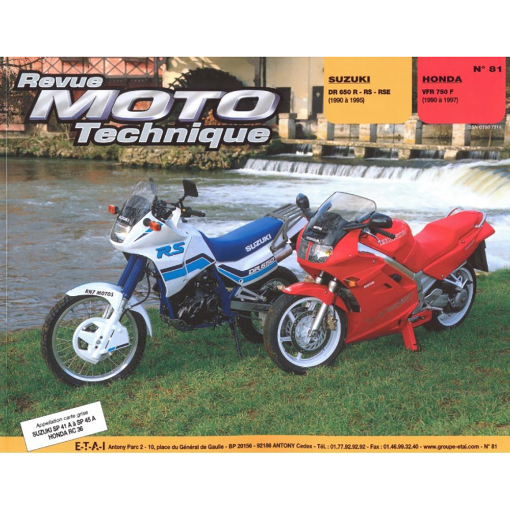 RMT 81.3 HONDA VFR750 (1990 à 1997) et SUZUKI DR 650 (1990 à 1995)