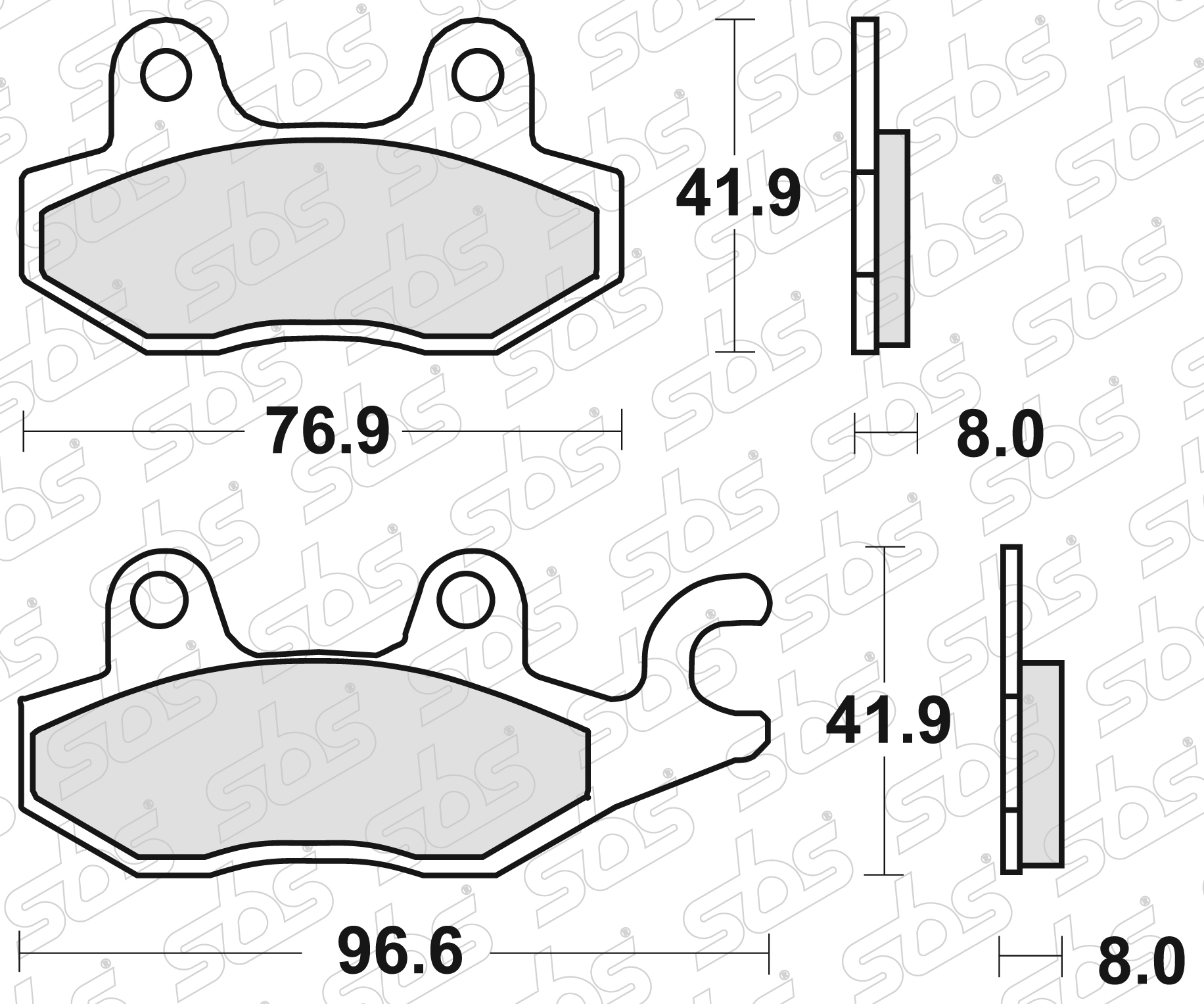 Plaquettes de frein 134 HF