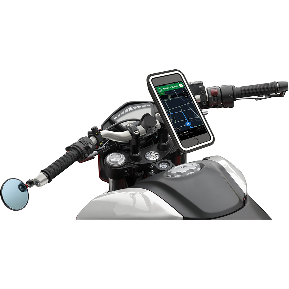 SHAPEHEART innovation française, Support telephone moto magnétique.  Antivibration, avec pochette imperméable détachable. Porte téléphone moto,  scooter, guidon et rétroviseur, accessoire moto universel en destockage et  reconditionné chez DealBurn