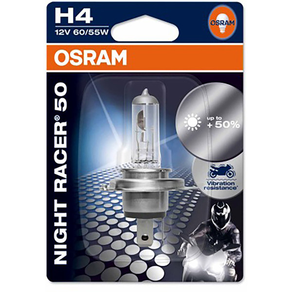 Ampoule H4 Night Racer 50 Osram moto : , ampoule de moto