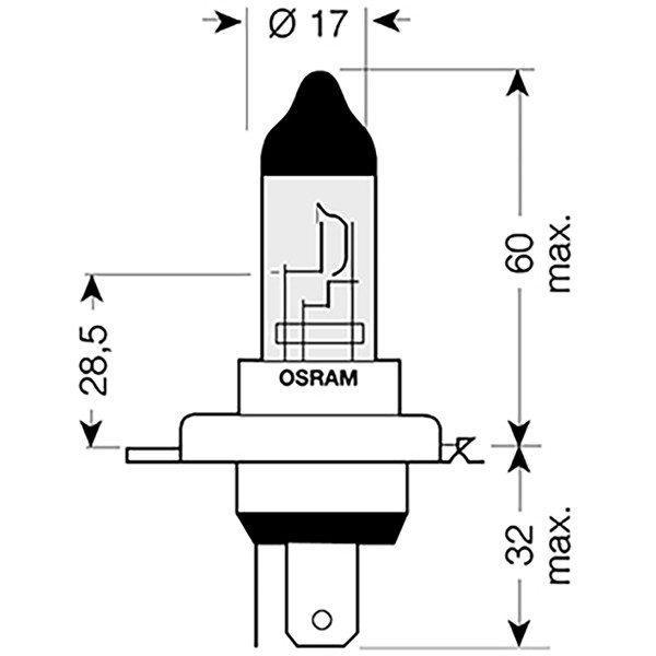 Ampoule H4 X-Racer Osram moto : , ampoule de moto