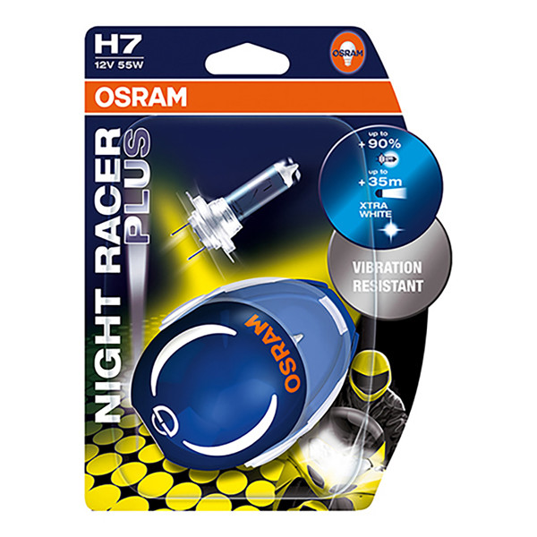 Ampoule H7 Night Racer 110 Osram moto : , ampoule de moto