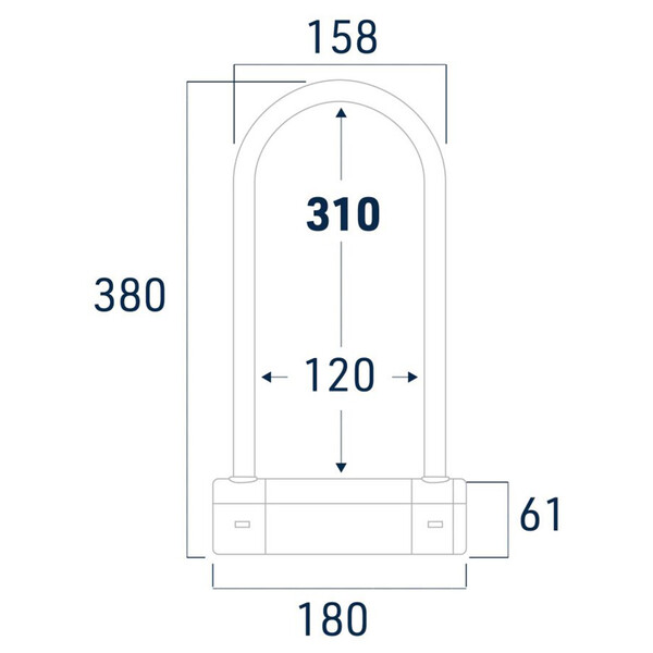 Antivol U Ø18 - 120 x 310 mm UR120310 - SRA