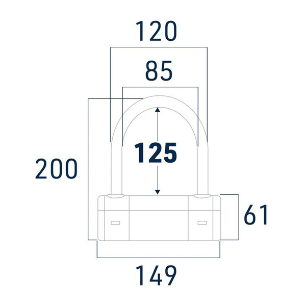 Antivol U Ø18 - 85 x 120 mm UR85120Y - SRA