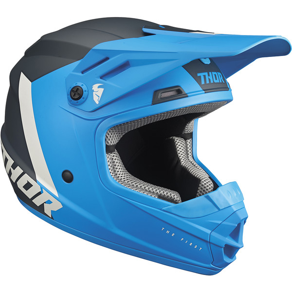 Casque enfant de cross bleu mat Full sport Taille M 53/54 cm