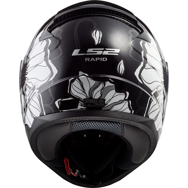 Noir//Blanc LS2 Casque moto RAPID POPPIES Noir Blanc M