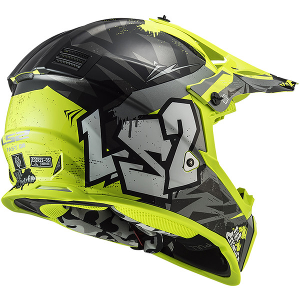 Casque MX437 Fast Evo Mini Crusher LS2 moto : , casque  tout-terrain de moto