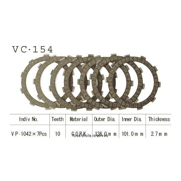 Disques garnis d'embrayage VC154