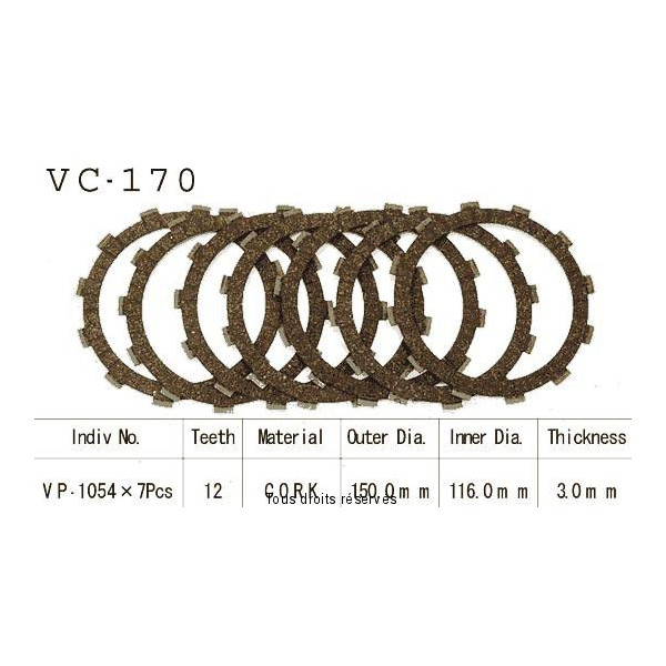 Disques garnis d'embrayage VC170