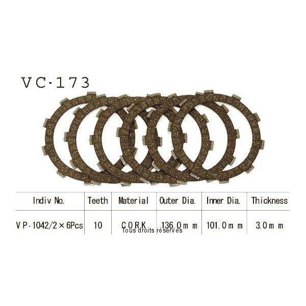 Disques garnis d'embrayage VC173