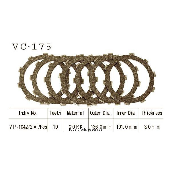 Disques garnis d'embrayage VC175