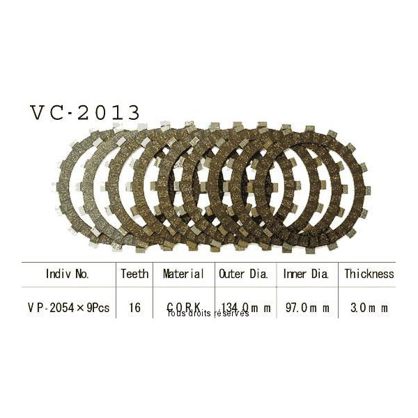 Disques garnis d'embrayage VC2013