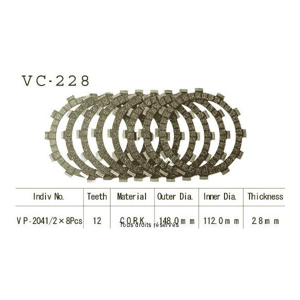 Disques garnis d'embrayage VC228