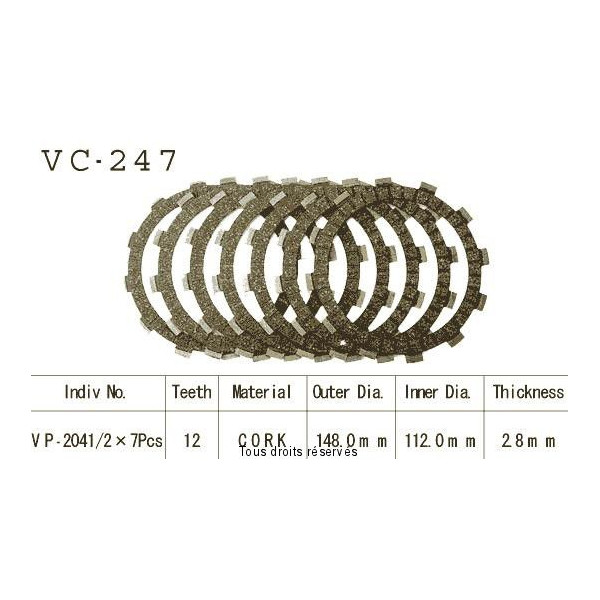 Disques garnis d'embrayage VC247